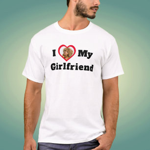 Personlig skräddarsydd foto Jag älskar min flickvä T Shirt