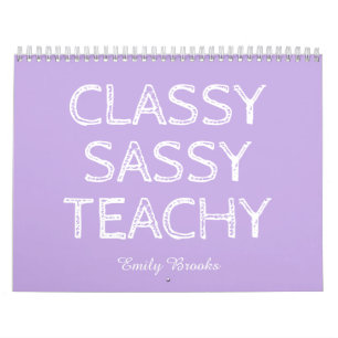 Personlig skräddarsydd lila presentidé för lärare kalender