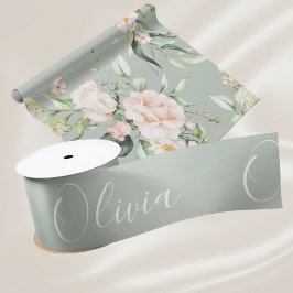 Personlig skräddarsydd ljusgrön elegant namn satin