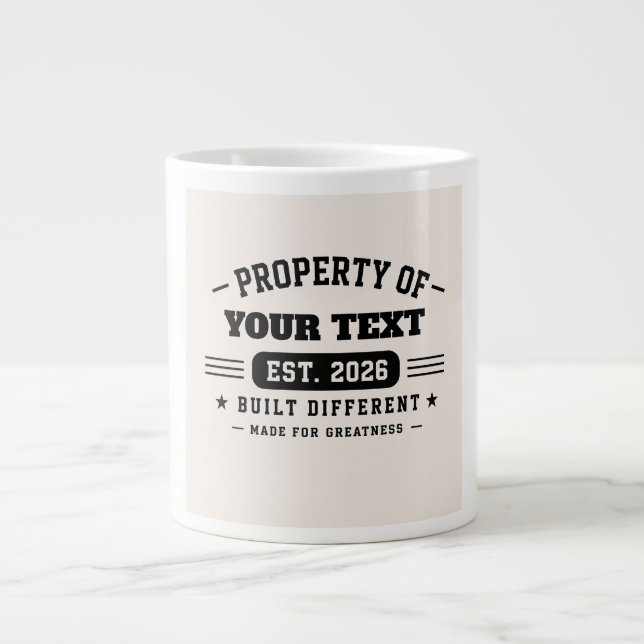 Personlig skräddarsydd namn-design – Minimal moder Jumbo Mugg (Framsidan)