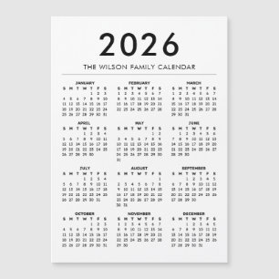 Personlig skräddarsydd namnkalender 2027