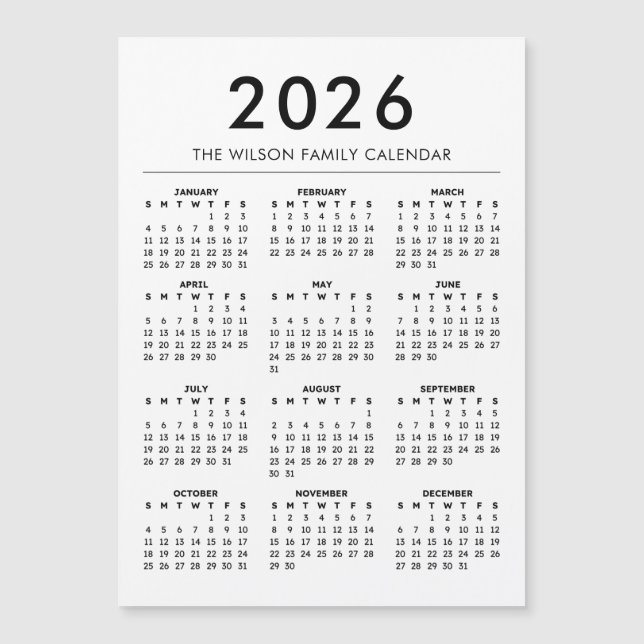 Personlig skräddarsydd namnkalender 2027 (Framsida)