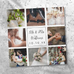 Personlig skriptbröllopsfotocollage Magnet<br><div class="desc">Anpassa med dina åtta favoritbröllopsfoton,  namn och speciella datum för att skapa en unik fotokollage,  minne och present. En vacker souvenir att förvara! Designad av Thisisnotme©</div>
