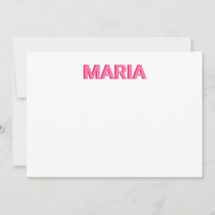 Personlig skuggmonogram initial rosa tack kort