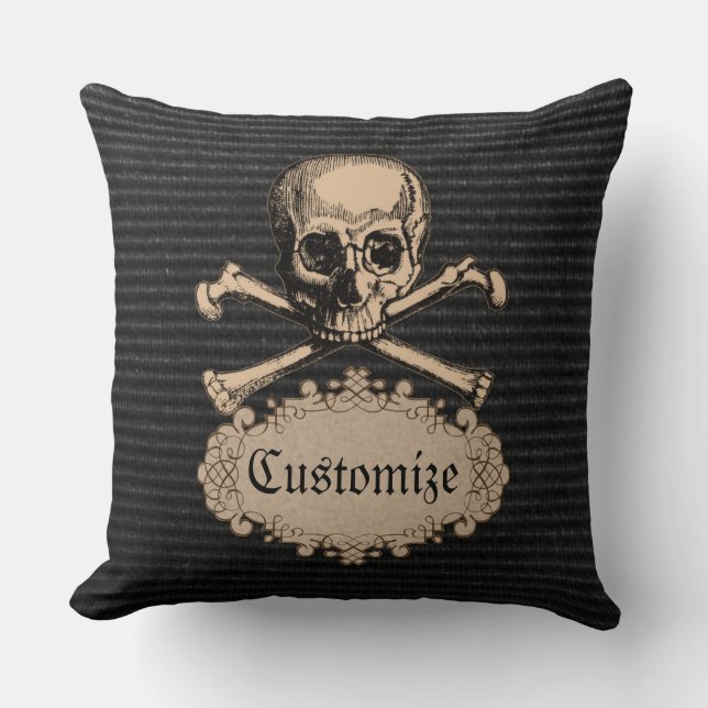 Personlig Skull och korsben Dekorativ kudde (Framsida)