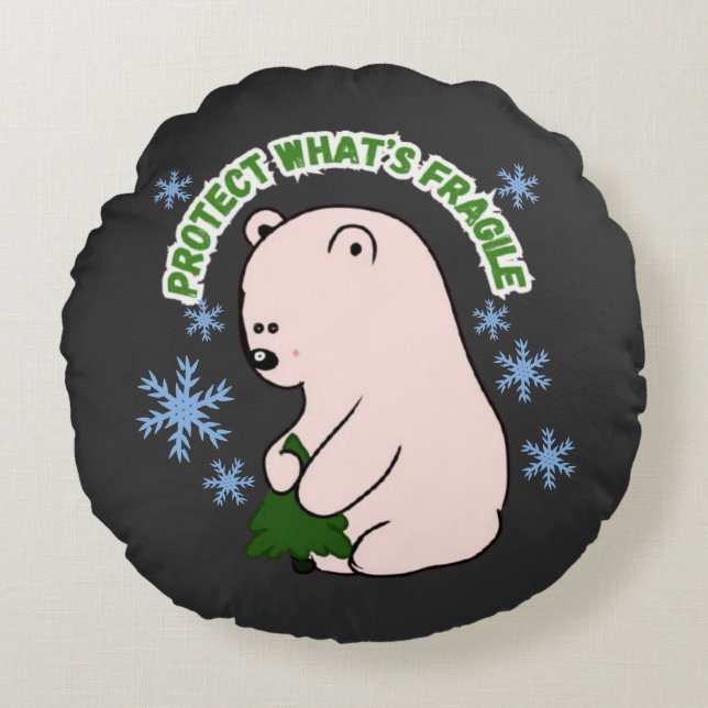 Personlig Skydda Vad Som Är Bräckligt Rund Kudde (Framsidan)