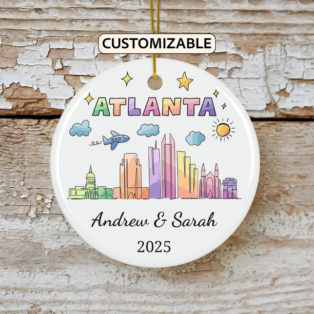 Personlig Skyline Atlanta Ornament, Georgien Julgransprydnad Keramik (Skapare uppladdad)