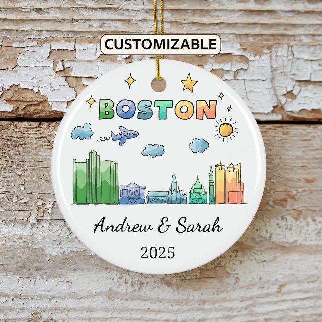 Personlig Skyline Boston Ornament Massachusetts (Skapare uppladdad)