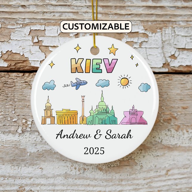 Personlig Skyline Kiev Ornament, Ukraina Julgransprydnad Keramik (Skapare uppladdad)