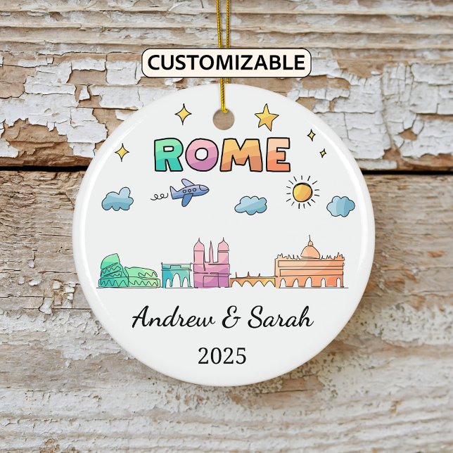 Personlig Skyline Rom Ornament, Italien Julgransprydnad Keramik (Skapare uppladdad)