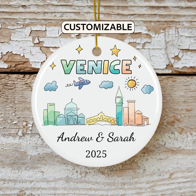 Personlig Skyline Venice Ornament, Italien Julgransprydnad Keramik (Skapare uppladdad)