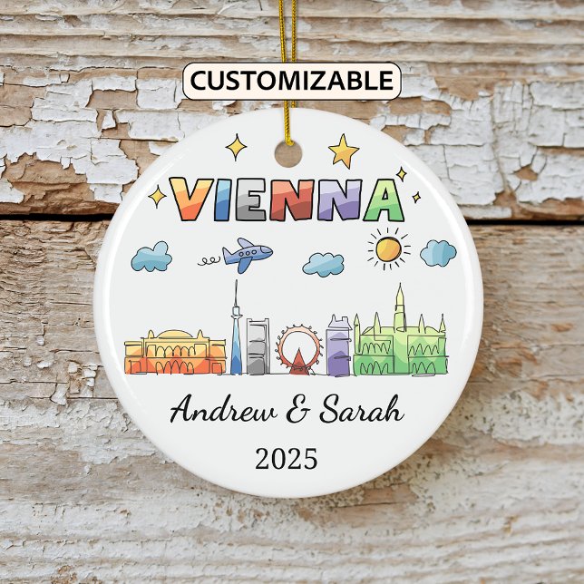 Personlig Skyline Wien Ornament, Österrike Julgransprydnad Keramik (Skapare uppladdad)