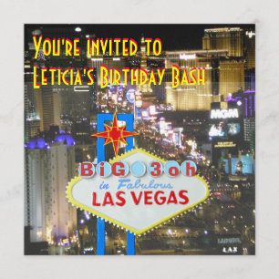 Personlig skylt för Las Vegas 30-årsfest Inbjudningar