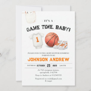 Personlig Slam Dunk Basket Baby Shower Inbjudningar
