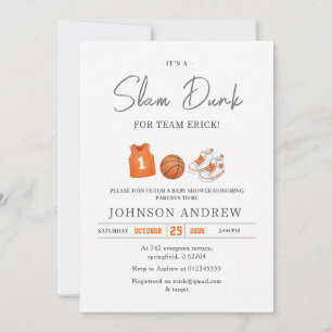 Personlig Slam Dunk Basket Baby Shower Inbjudningar