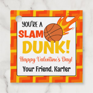 Personlig Slam dunk Basketball Valentindagen Gåvor Etiketter
