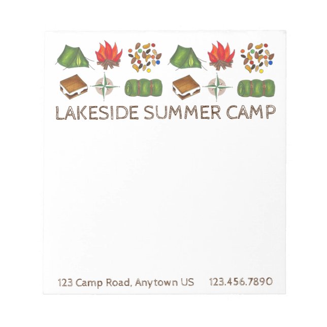 Personlig Sleepaway Camp Camping Anteckningsblock (Framsida)