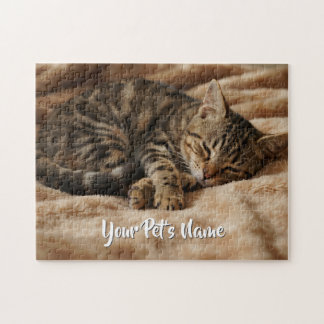 Personlig Sleeping Kitten Cute Anpassningsbar Cat Pussel