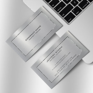 Personlig Slick Silver Grått Metallic Struktur Visitkort