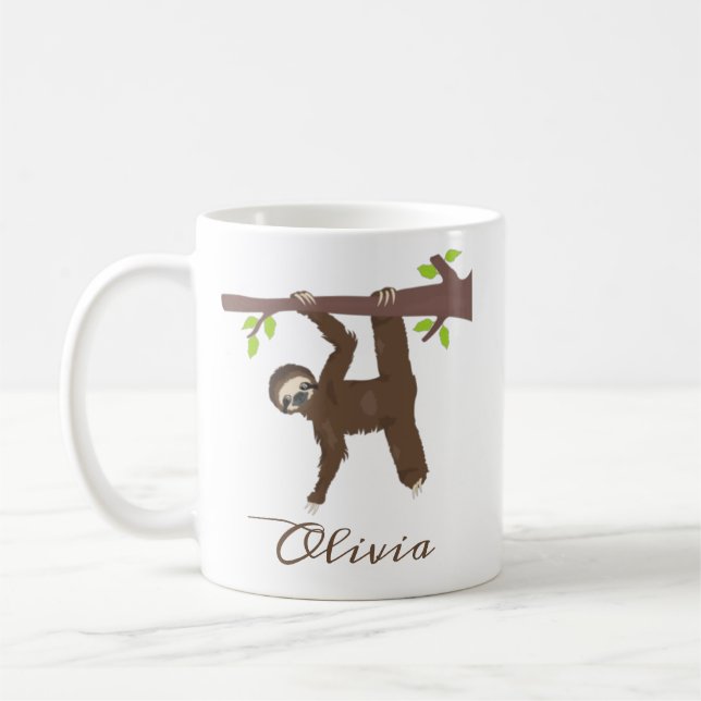 Personlig Sloth Coffee Mugg Sloth presenterar för  (Vänster)