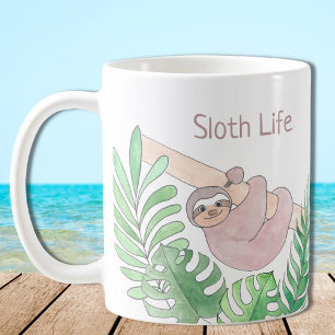 Personlig Sloth Life Kaffemugg