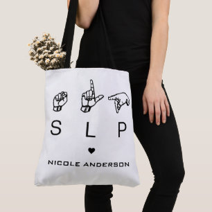 Personlig SLP Tal Språkpatolog ASL Tygkasse