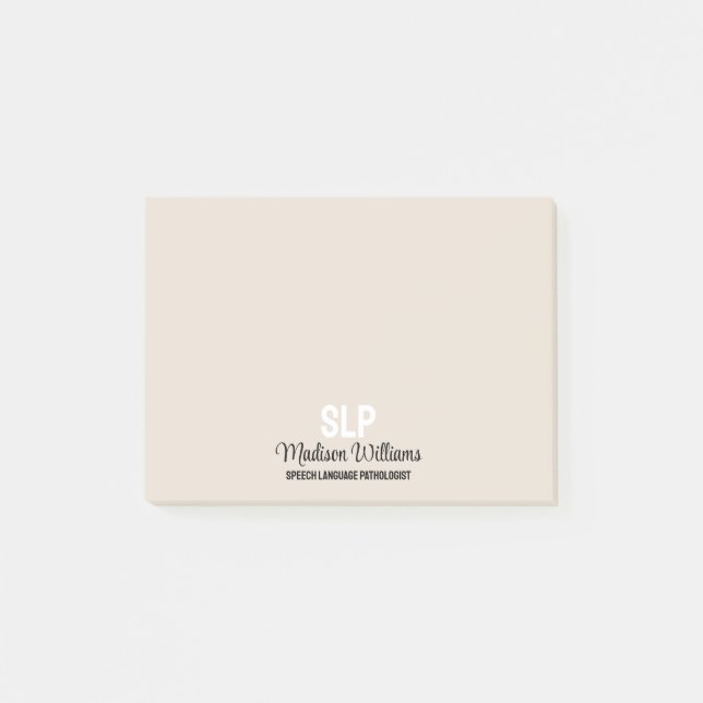 Personlig SLP Tal Språkpatolog Gift Post-it Block (Framsida)