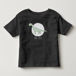 Personlig Småbarn Boy Doodle Dinosaur med Namn T Shirt