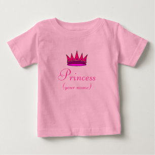 Personlig Småbarn Princess-skjorta (rosa krona) T Shirt
