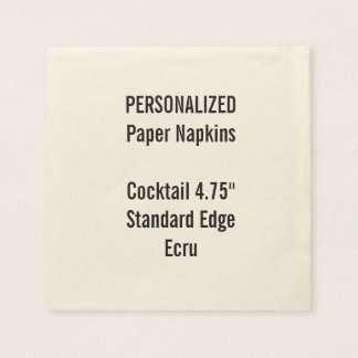Personlig Small ECRU Cocktail Papper Napkins Pappersservett