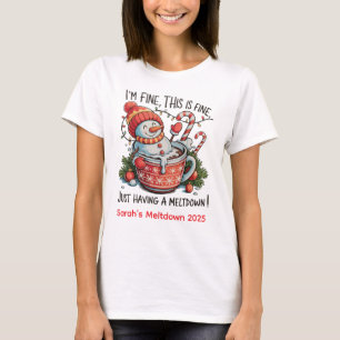 Personlig Smälter Snögubbe jul Meltdown T Shirt