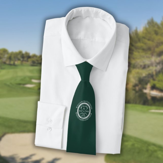 Personlig smaragdgrön golf med hål i ett slips (Hole in One Personalized Emerald Green Golf Neck Tie)