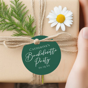 Personlig smaragdgrön möhippa gåvor etiketter