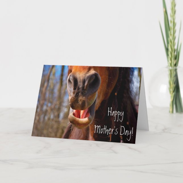 Personlig Smiling Horse Mors dag Kort (Framsida)