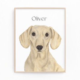 Personlig Smooth Cream Dachshund Art Fototryck