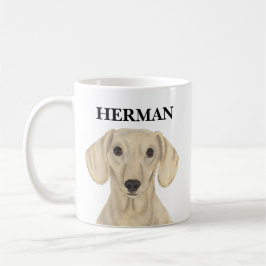 Personlig Smooth Cream Dachshund Kaffemugg