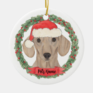 Personlig Smooth Red Dachshund Julgransprydnad Keramik