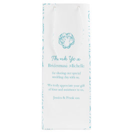 Personlig snäcka Blue bröllopsförmån vin säckar