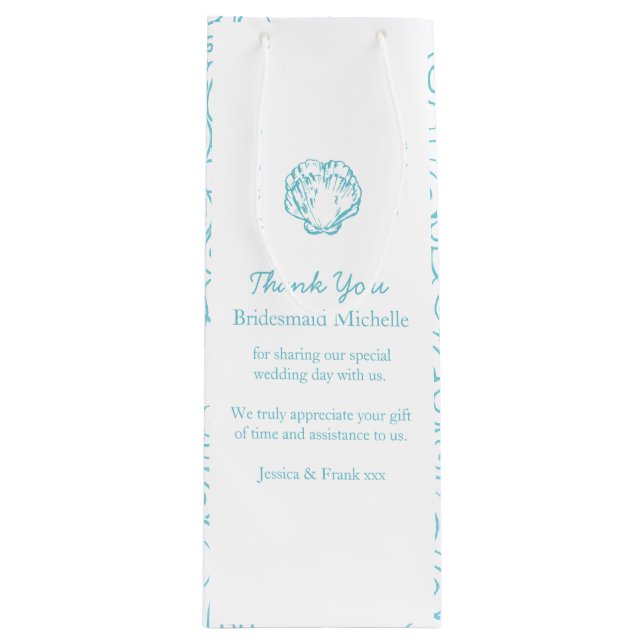 Personlig snäcka Blue bröllopsförmån vin säckar (Framsidan)