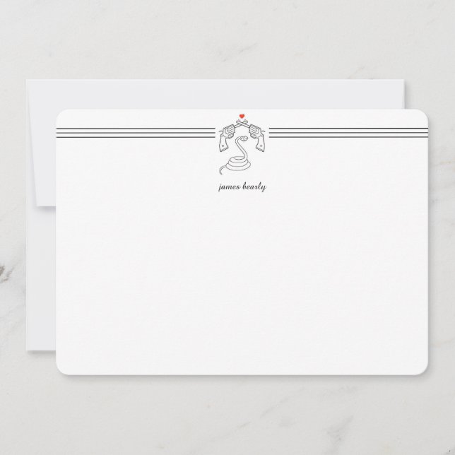Personlig Snakes N'Guns Stationary Flat Card Anteckningskort (Framsida)