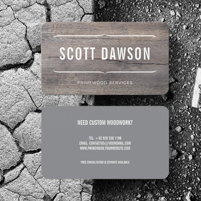 Personlig snickeri konstruktion träarbete visitkort (Personalize with your business card details)
