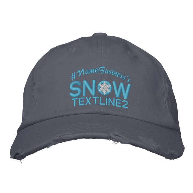 Personlig Snö Embroized Snowflake Baby blue Broderad Keps (Framsida)