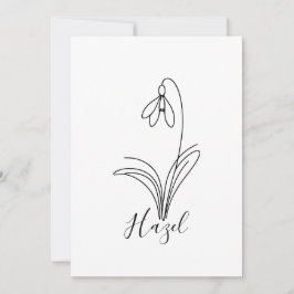 Personlig snödroppe för januari Födelseblomma Inbjudningar