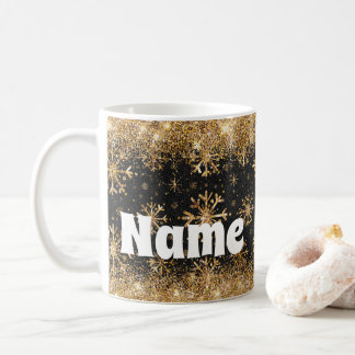 Personlig Snöflingor Glitter-kaffet Mugg