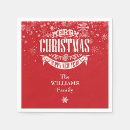 Personlig Snöflingor God jul Pappersservett