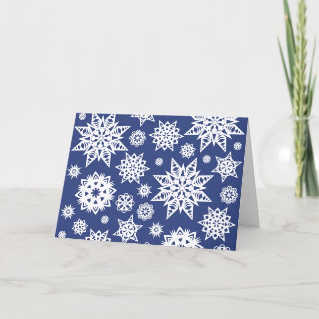 Personlig Snöflingor Notecards Kort (Framsida)