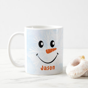 Personlig Snögubbe Ansikte Helgdag jul Kaffemugg