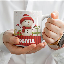Personlig Snögubbe Cute och Colororbering jul Kaffemugg