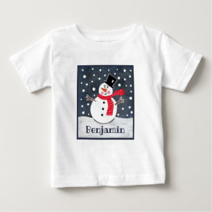 Personlig Snögubbe jul T Shirt
