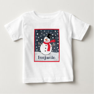 Personlig Snögubbe jul T Shirt